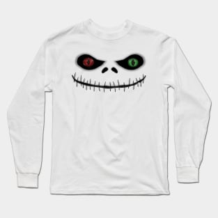 Funny Pumpkin Scary Evil Face Smile Long Sleeve T-Shirt